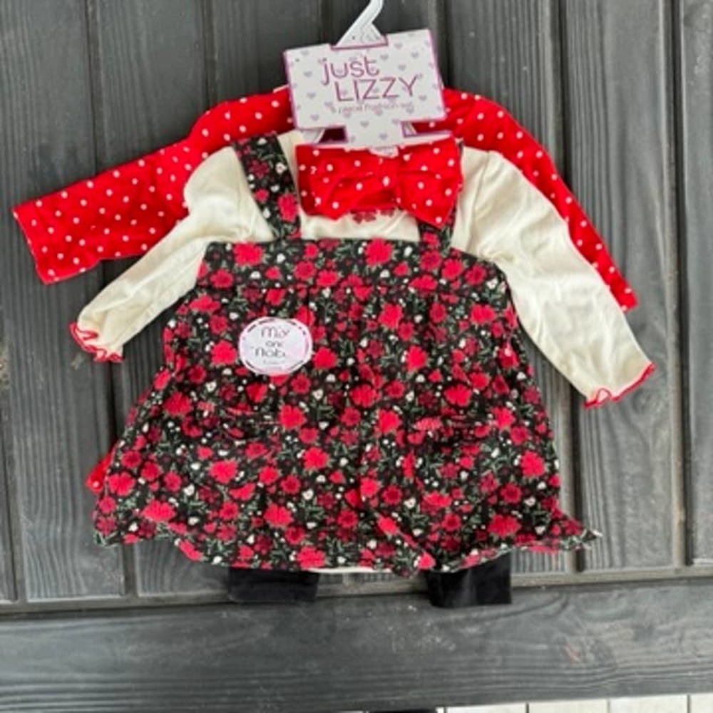 Just Lizzy 5 piece Christmas outfit set size 3/6m